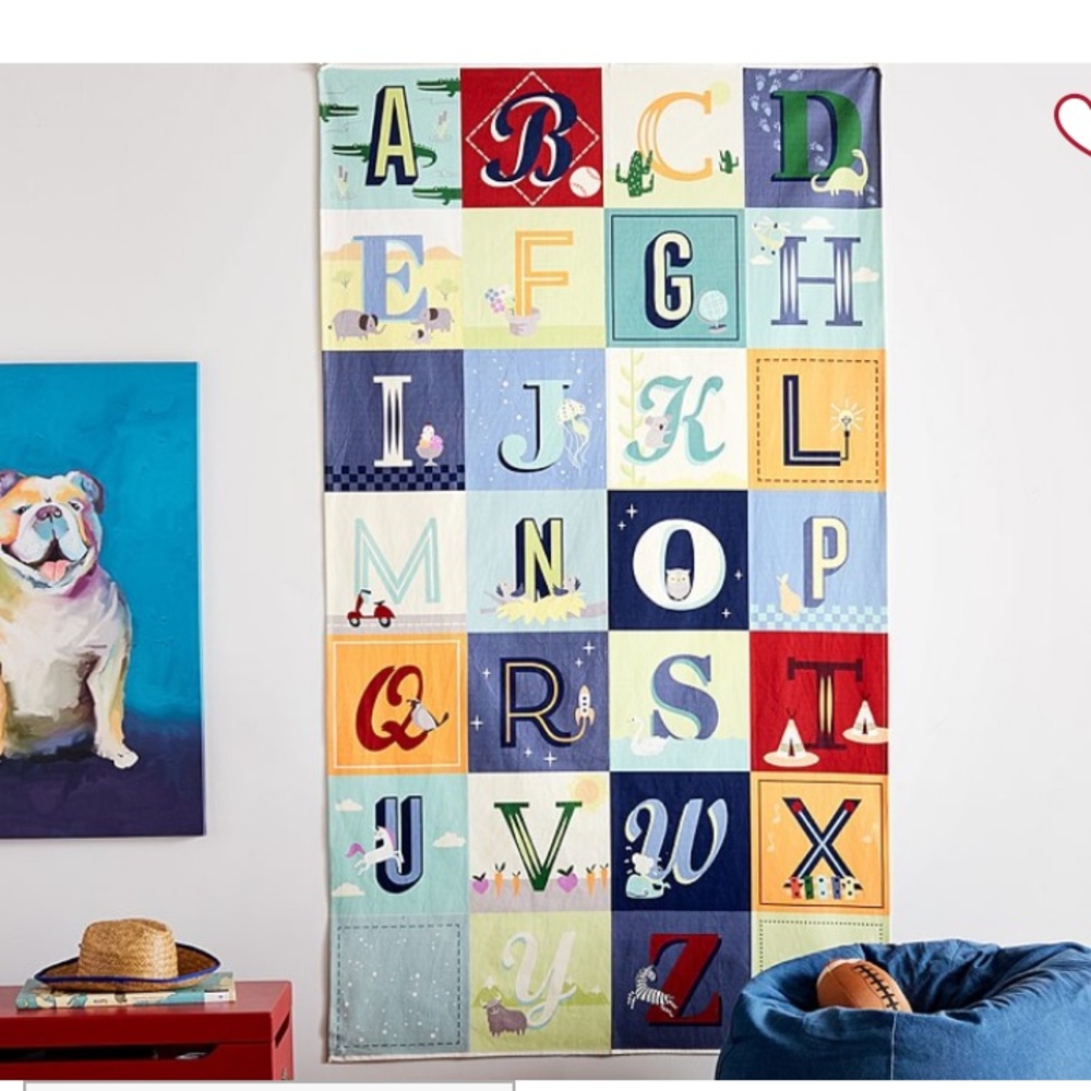 Pottery Barn Kids ABC Canvas Wall Mural Bedroom Nursery Baby Children